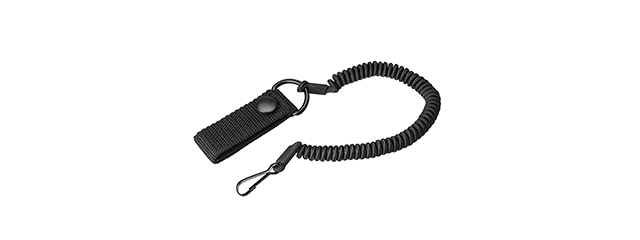 OPSMEN TATICAL LANYARD W/ SNAP BUTTON BELT CONNECTOR - BLACK