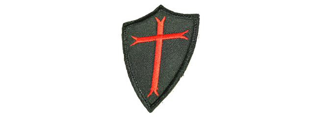 AMA AIRSOFT POOR KNIGHTS EMBROIDERED MORALE PATCH - BLACK