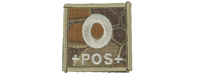 AMA EMBROIDERED BLOOD TYPE O POS HOOK AND LOOP MORALE PATCH - MAD