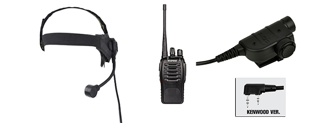 ZSELEX TASC1 HEADSET & ZSILYNX KEN PTT W/ BAOFENG 888S RADIO - FOLIAGE