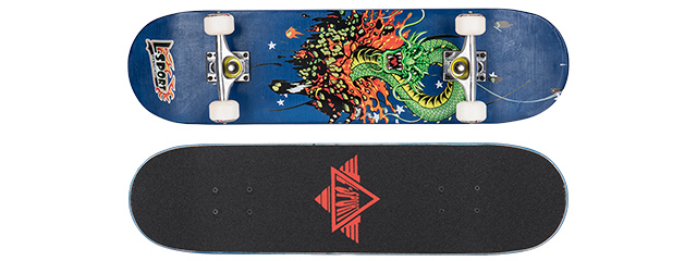 3108-T027B DRAGON RAGE BLUE COMPLETE SKATEBOARD (8.0" X 31")