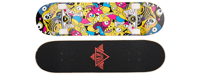 3108-T033 WILD ANIMAL FACES COMPLETE SKATEBOARD (8.0" X 31")