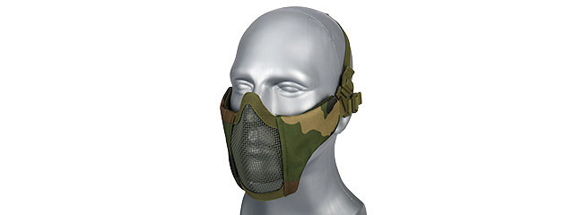 AC-642W WOSPORT STEEL MESH NYLON LOWER FACE MASK (WOODLAND)