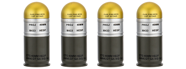 AC-7987A M433HE-1 DUMMY AIRSOFT GRENADE CARTRIDGES (GOLDEN)