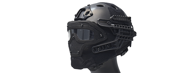 G-FORCE G4 SYSTEM NYLON BUMP HELMET MASK W/ GOGGLES - BLACK