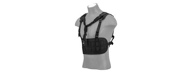 AC-882B LASER CUT AIRSOFT CHEST RIG W/ SLING (BLACK)