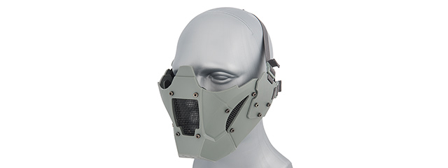 AC-885GY ADJUSTABLE RETRO MECHA HALF FACE MASK (GRAY)