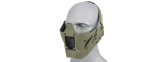 AC-885G ADJUSTABLE RETRO MECHA HALF FACE MASK (OD GREEN)