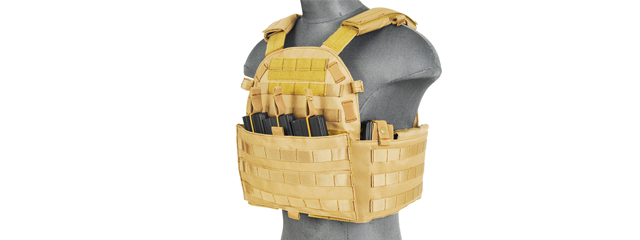 CA-311T2N 1000D NYLON AIRSOFT MOLLE PLATE CARRIER (TAN)