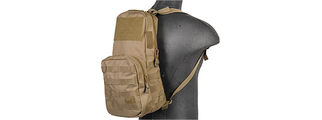 Lancer Tactical 1000D Nylon Airsoft Molle Hydration Backpack (Color: Tan)