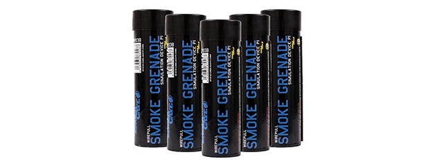 Enola Gaye Pack of 5 WP40 High Output Airsoft Wire Pull Smoke Grenade (Color: Blue)