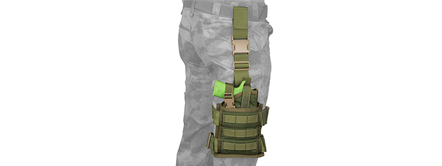 FY-HRB08OD SPEC-OPS MOLLE DROP LEG PISTOL HOLSTER (OD GREEN)