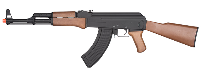 JG0506T FULL METAL AK-47 FULL STOCK FAUX WOOD AEG RIFLE (BLACK)