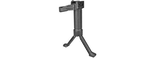 SG-01D-B TACTICAL BIPOD GRIP WITH SINGLE RAIL GRIP POD SYSTEM (BLACK)