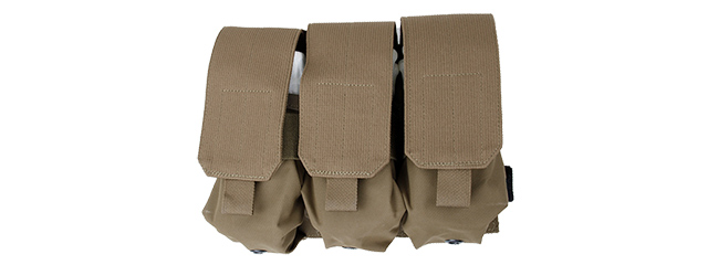 AMA AIRSOFT TACTICAL TRIPLE MAGAZINE POUCH - COYOTE BROWN