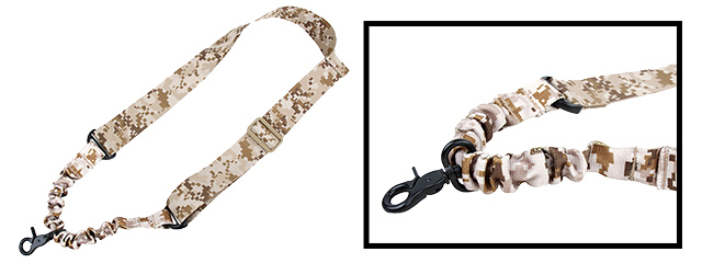 T1419-DD AIRSOFT TACTICAL ONE POINT NYLON BUNGEE SLING- DESERT DIGITAL