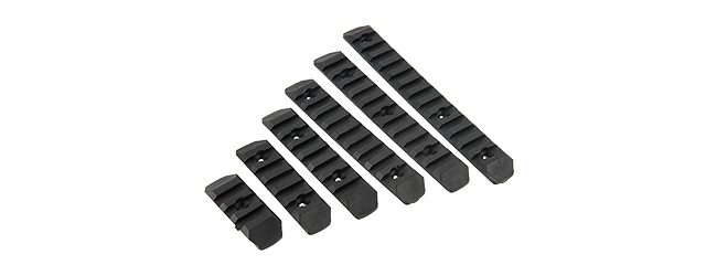 ATLAS CUSTOM WORKS 6 PIECE KEYMOD POLYMER PICATINNY RAIL SET (BLACK)