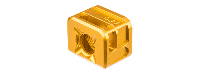 ATLAS CUSTOM WORKS [14MM] CCW AIRSOFT X-OUT "S" COMPENSATOR FOR G SERIES GBB PISTOLS (GOLD)