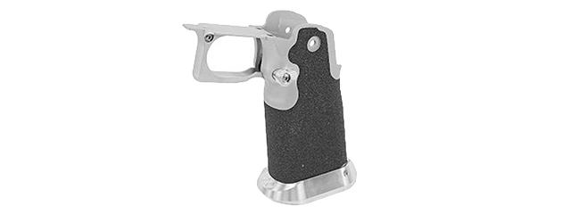AIRSOFT MASTERPIECE ALUMINUM GRIP FOR HI-CAPA TYPE 6 (INFINITY GRIP TAPE VERSION B (SILVER)