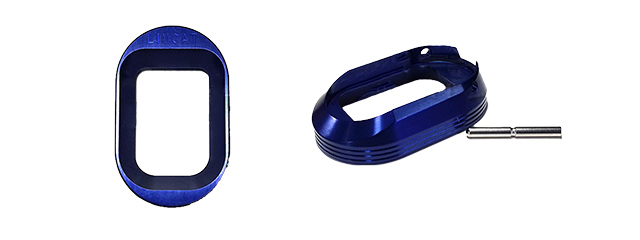 AIRSOFT MASTERPIECE HORIZONTAL STRIPES ALUMINUM MAGWELL FOR HI-CAPA AIRSOFT PISTOLS (BLUE)