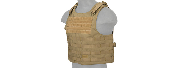 LANCER TACTICAL 1000D NYLON AAV STYLE PLATE CARRIER (TAN)