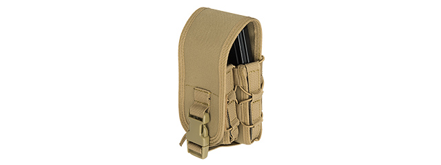 LANCER TACTICAL 1000D NYLON QD BUCKLE PISTOL/RIFLE MAG POUCH (TAN)