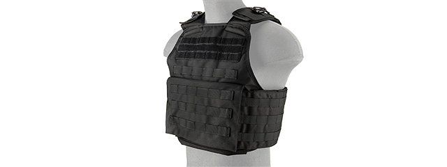 LANCER TACTICAL BATTLE 1000D NYLON MOLLE TACTICAL VEST (BLACK)