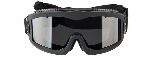 LANCER TACTICAL AERO PROTECTIVE BLACK AIRSOFT GOGGLES (SMOKE LENS)