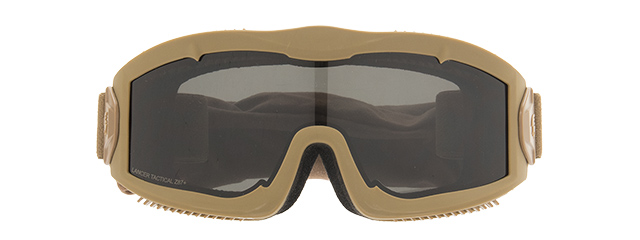 LANCER TACTICAL AERO PROTECTIVE TAN AIRSOFT GOGGLES (SMOKE/YELLOW/CLEAR LENS)