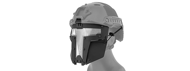 T-SHAPED WINDOWED ATTACHMENT FACE MASK FOR FAST/BUMP HELMETS (BLACK)