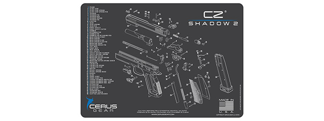 Cerus Gear CZ P10C Schematic Mat - Pro Matte Grey 30x43cm