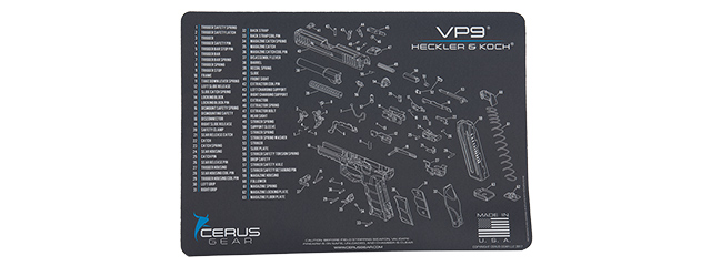 CERUS GEAR SCHEMATICS FOR H&K VP9 PROMAT PISTOL MAT (GRAY)