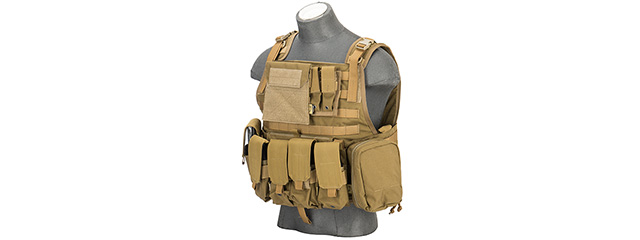 Flyye Industries 1000D Cordura MOLLE Tactical Vest w/ Pouches (LRG) COYOTE BROWN