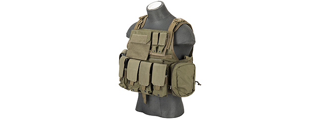 Flyye Industries 1000D Cordura MOLLE Tactical Vest w/ Pouches (MED) RANGER GREEN