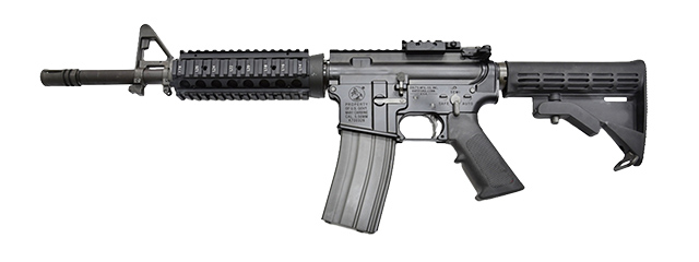 GHK FULL METAL COLT LICENSED RIS M4A1(LENGTH: 12.5") GBB AIRSOFT RIFLE (BLACK)