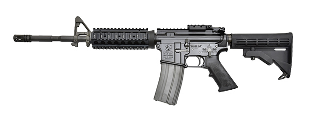 GHK FULL METAL COLT LICENSED RIS M4A1(LENGTH: 14.5) GBB AIRSOFT RIFLE (BLACK)