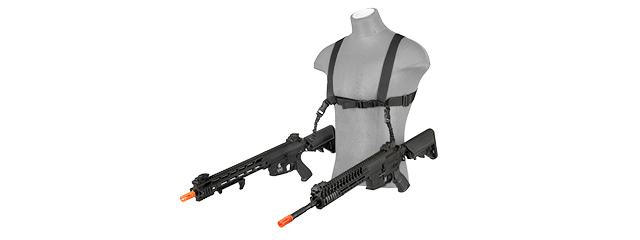 ECHO 1 AIRSOFT TACTICAL DUAL ATTACHMENT SHOULDER SLING SYSTEM (BLACK)