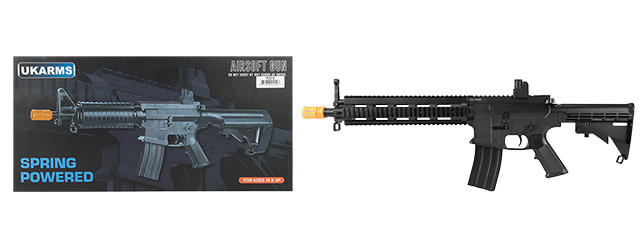 UK ARMS P2215 M4 QUAD MONOLITHIC RIS SPRING RIFLE (BLACK)