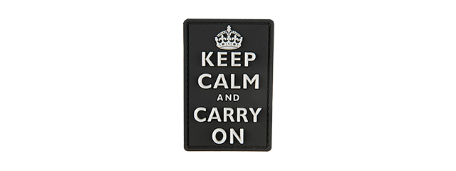 G-FORCE KEEP CALM AND CARRY ON PVC MORALE PATCH (BLACK)