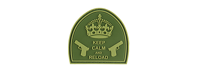 G-FORCE KEEP CALM AND RELOAD PVC MORALE PATCH (OD GREEN)