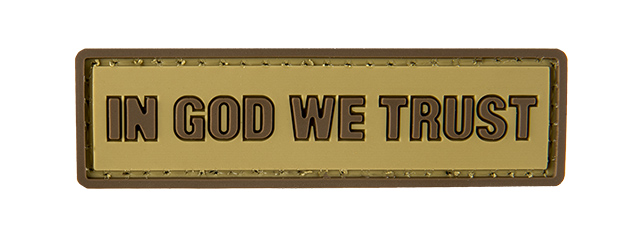 G-FORCE IN GOD WE TRUST PVC MORALE PATCH (TAN)