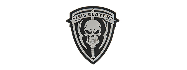 G-FORCE ISIS SLAYER KNIFE AND SKULL PVC MORALE PATCH (BLACK)