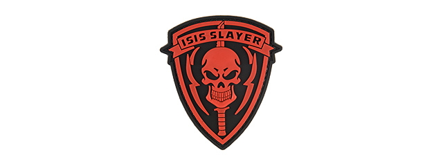 G-FORCE ISIS SLAYER KNIFE AND SKULL PVC MORALE PATCH (RED)