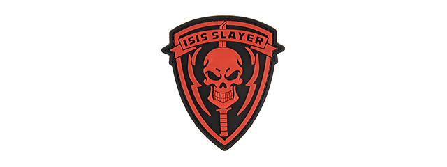 G-FORCE ISIS SLAYER KNIFE AND SKULL PVC MORALE PATCH (RED)