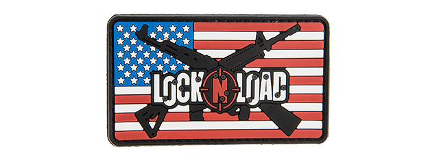 G-FORCE LOCK N LOAD AMERICAN FLAG AND RIFLE PVC MORALE PATCH