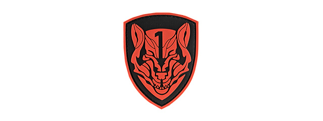 G-FORCE RED WOLF SHIELD PVC MORALE PATCH (BLACK / RED)