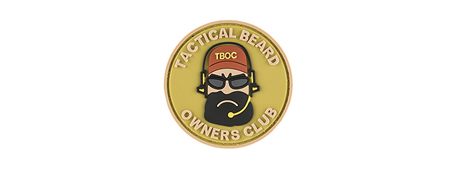 G-FORCE TACTICAL BEARD OWNERS CLUB PVC MORALE PATCH (TAN)