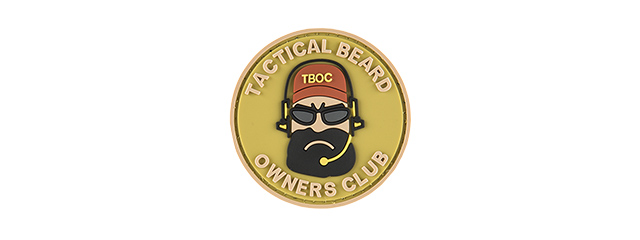 G-FORCE TACTICAL BEARD OWNERS CLUB PVC MORALE PATCH (TAN)