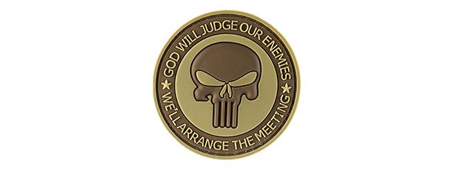 GOD WILL JUDGE OUR ENEMIES PVC MORALE PATCH (TAN)