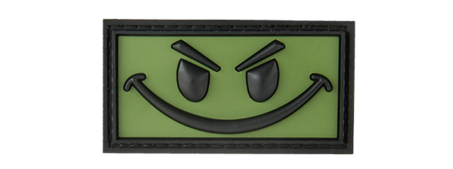 BIG EVIL SMILEY PVC MORALE PATCH (OD GREEN)